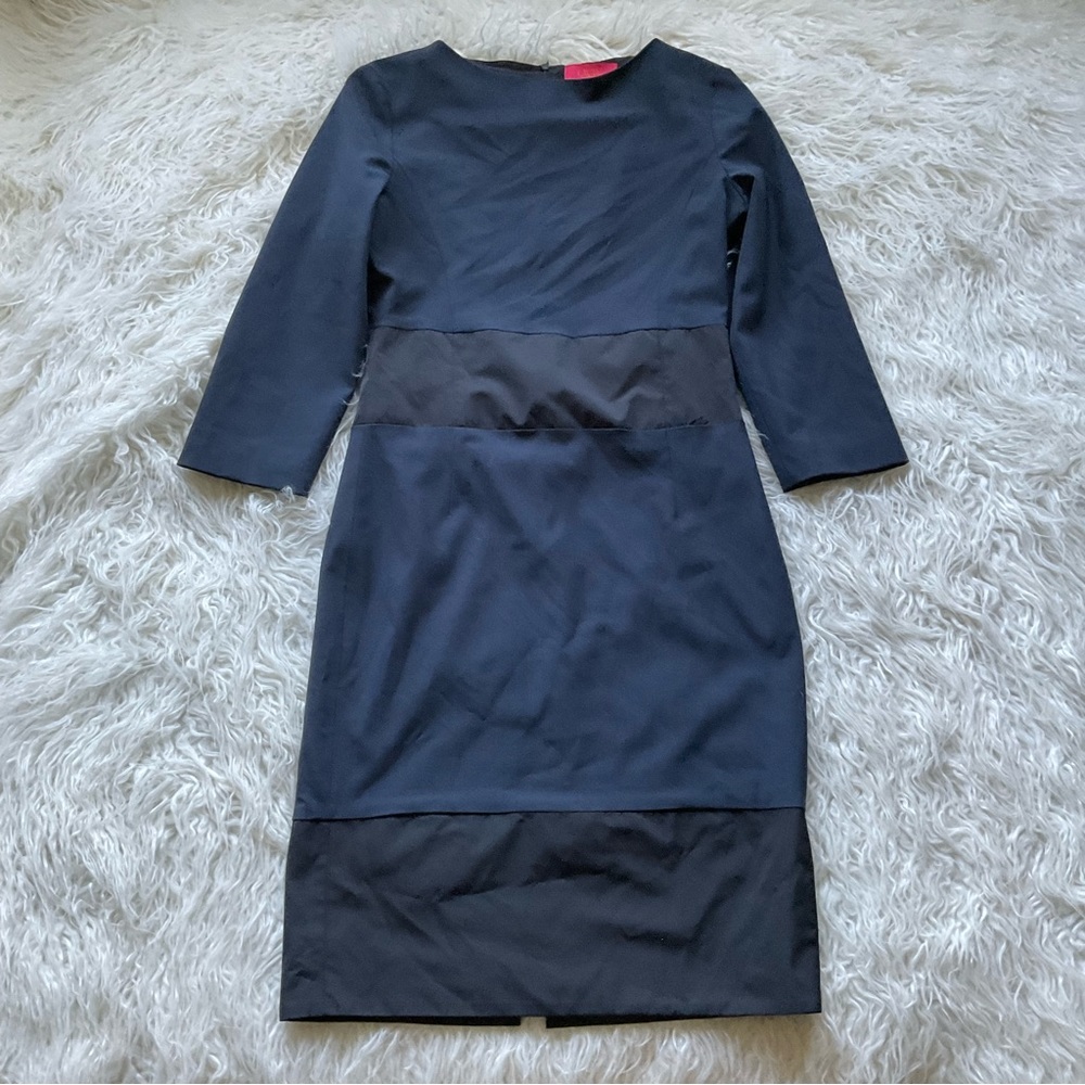Lavia 18 Virgin Wool Blend Sheath Colorblock Dress‎